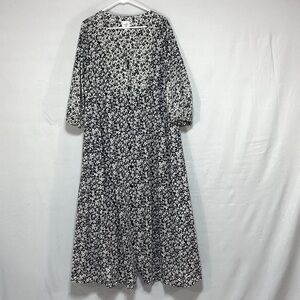The Nines by HATCH Black and White Floral Dress lined large